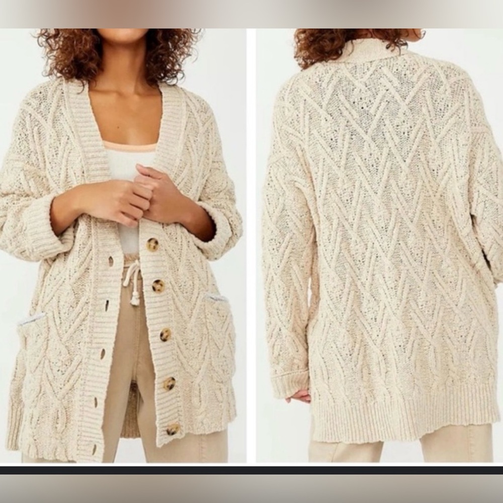 Free People Montana Cable Knit Cardigan - Picture 2 of 3